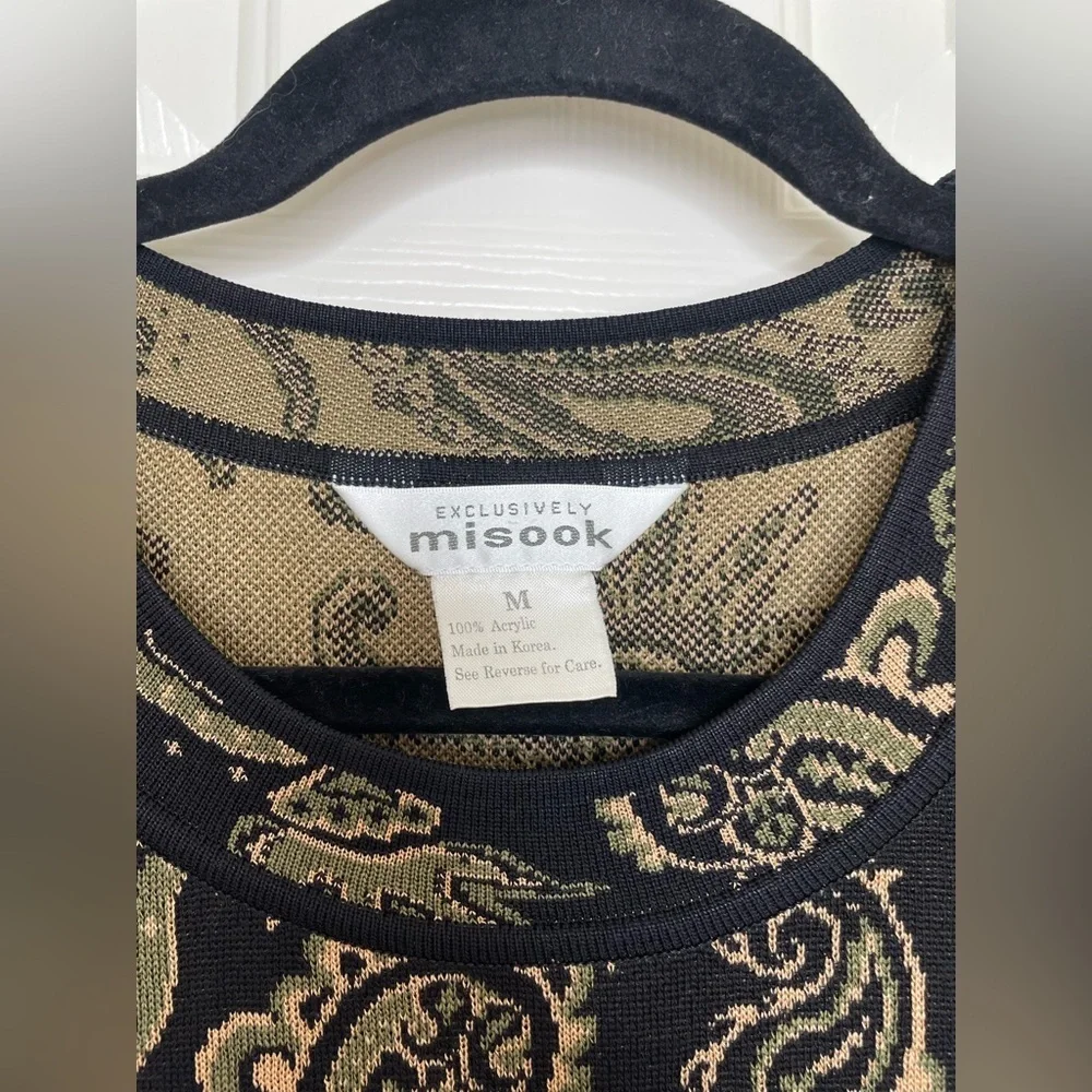 Exclusively Misook Black Sleeveless Paisley Knit Top – Size M - Picture 5 of 7